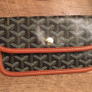 Goyard Black Chevron Printed Coated Wallet